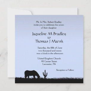 Convite de Tema de Casamento Western Azul