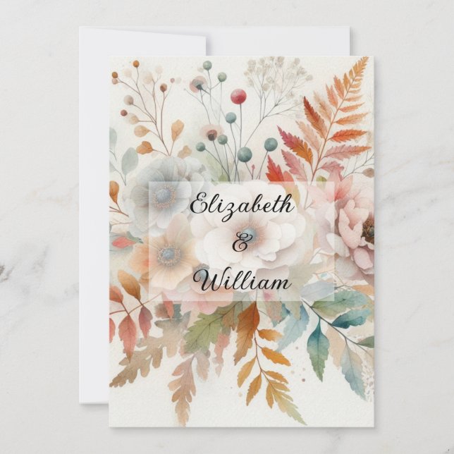 Convite de texto de caligrafia minimalista (Frente)