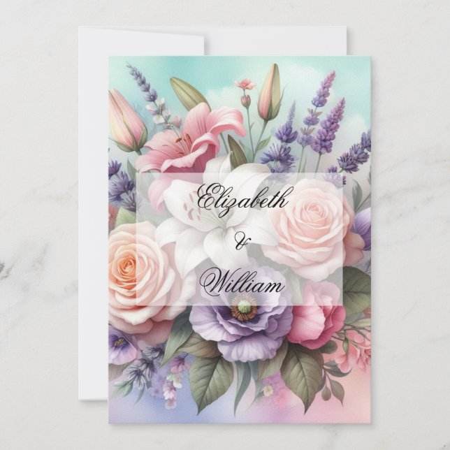 Convite de texto de caligrafia minimalista (Frente)