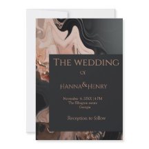 Convite de textura Black Modern Marble