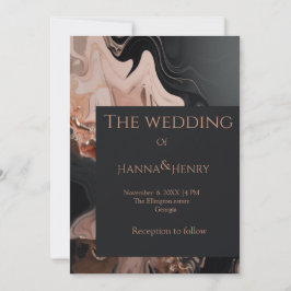 Convite de textura Black Modern Marble