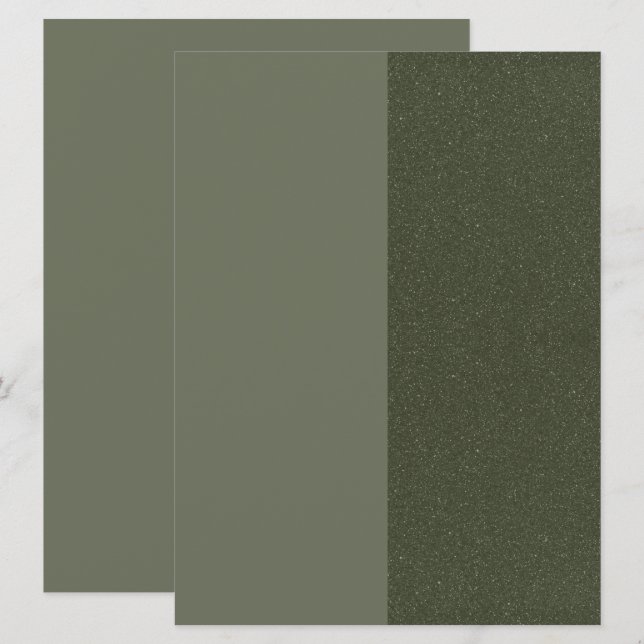 Convite de Textura Dividida Verde Musgo Personaliz (Frente/Verso)