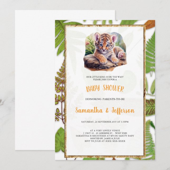CONVITE DE TIGER BABYSHOWER (Frente/Verso)