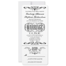 Convite de Tíquete de casamento vintage