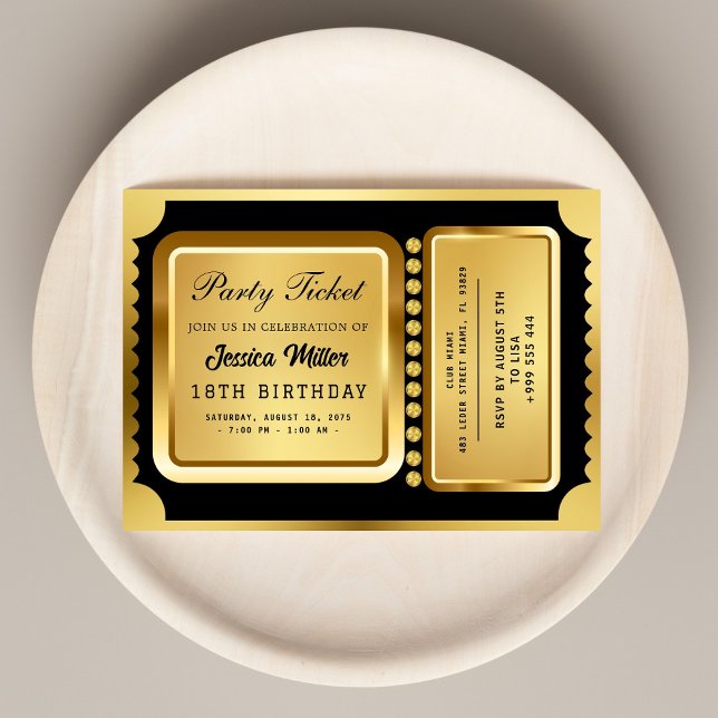 Convite de Tíquete de ouro (Criador carregado)