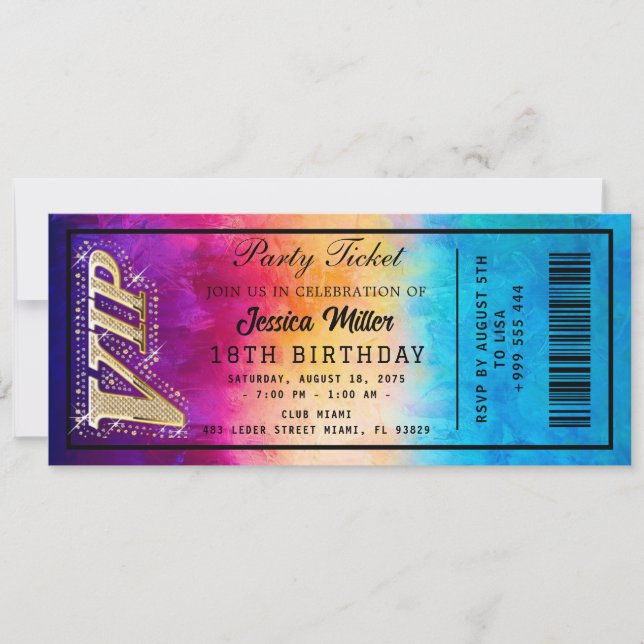 Convite de Tíquete de ouro (Frente)