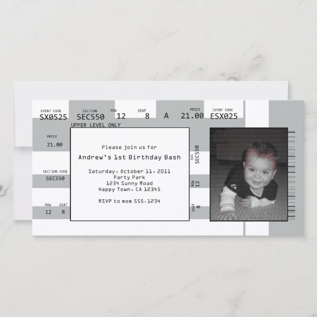 Convite de tíquete desportivo (Frente)