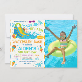 Convite de Toboágua Editável Foto do Toboágua