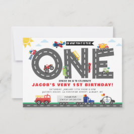 Convite de Transporte para o Primeiro Aniversário