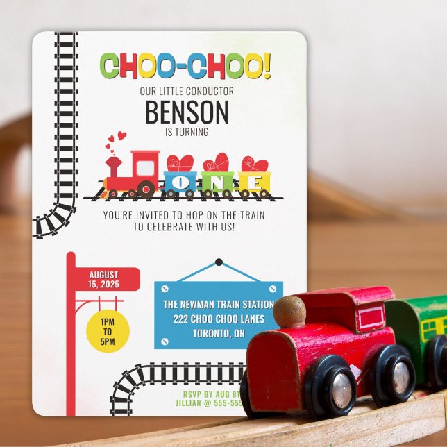 Convite de Trem para Primeiro Aniversário (Criador carregado)