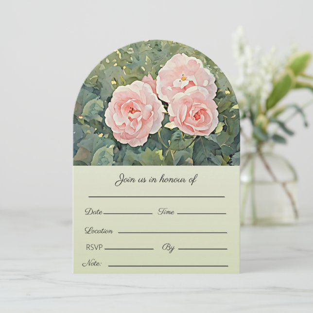 Convite de Três Rosas Bonitas (Em pé/Frente)