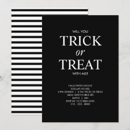 CONVITE DE TRICK OR TREAT MINIMALISTA DE HALLOWEEN