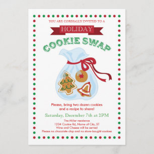 Convite de Troca de Cookies Feriados