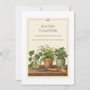 Convite de Troca de Plantas Botânicas Rooted Toget