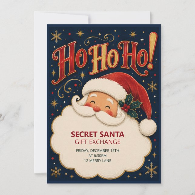 Convite de Troca de Presentes do Papai Noel Secret (Frente)