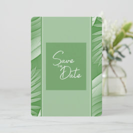 Convite de Tropical Verde para Casamento Save The 
