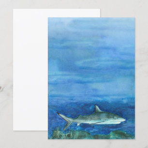 Convite de Tubarão Aquarela