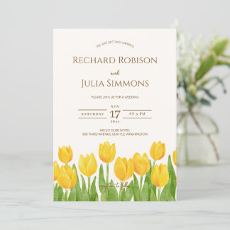 Convite de TULIP Save The Date / Floral Aquarela