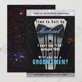 Convite de Tuxedo para Padrinho Acompanhe