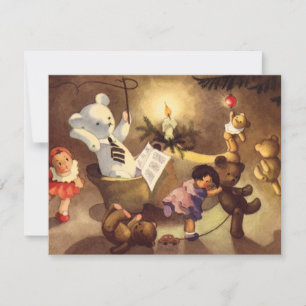 Convite de Ursinhos e Brinquedos de Natal Antigos