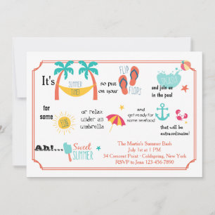 Convite de Verão de Pictograma