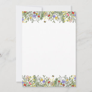 Convite de Verão Primavera com Bordadura Floral