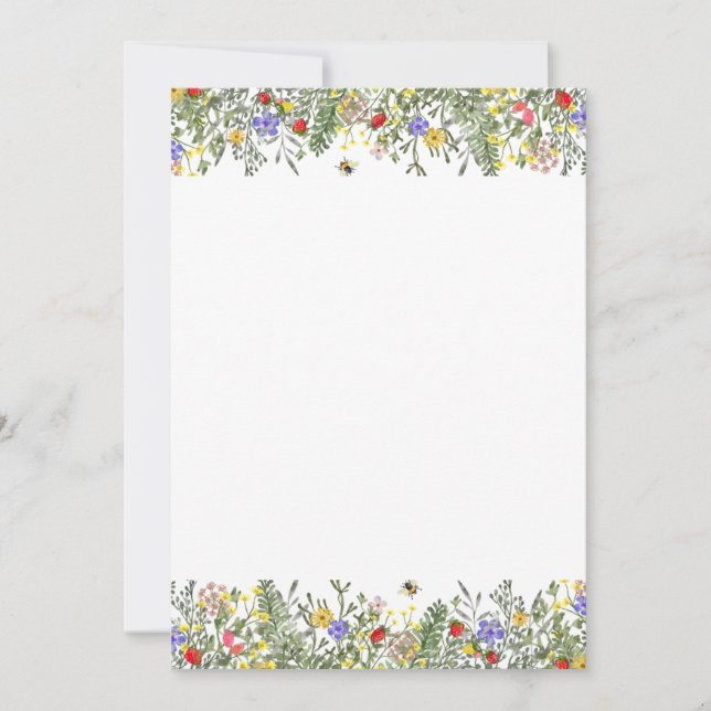 Convite de Verão Primavera com Bordadura Floral (Frente)