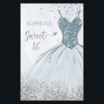 Convite de Vestido Azul Po dusty Doce 16 Orçamento<br><div class="desc">Convite de Aniversário Doce 16 de Vestido Azul Po dusty com Brilho Prata Orçamento</div>
