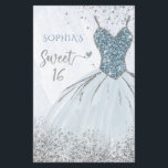Convite de Vestido Azul Po dusty Doce 16 Orçamento<br><div class="desc">Convite de Aniversário Doce 16 de Vestido Azul Po dusty com Brilho Prata Orçamento</div>