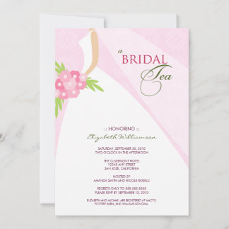 Convite De Vestido De Casamento Para O Chá (Rosa)