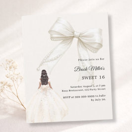 Convite de vestido de cetim marfim luxuoso Sweet 1