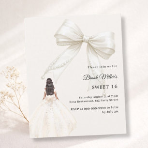 Convite de vestido de cetim marfim luxuoso Sweet 1