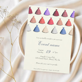 Convite de vestido de festa de cocktail anual