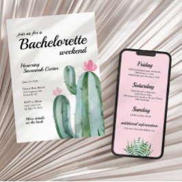 Convite de viagem de cactus no deserto da Bachelor
