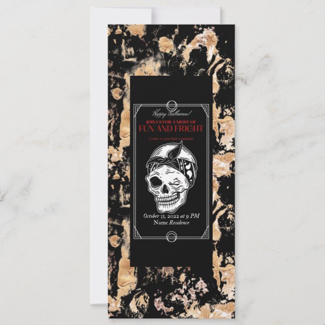 Convite de Vintage Halloween - Festa de Costume (Frente)