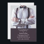 Convite de Visto Formal de Despedida de Solteiro<br><div class="desc">Vestido no seu melhor, este cavalheiro está se preparando para a festa. Convide seus amigos para se juntarem a ele com este convite para na moda. (PB) A placa é fácil de personalizar com seu texto, fonte, cor da fonte, opções de forma de papel e escolha de seis tipos de...</div>
