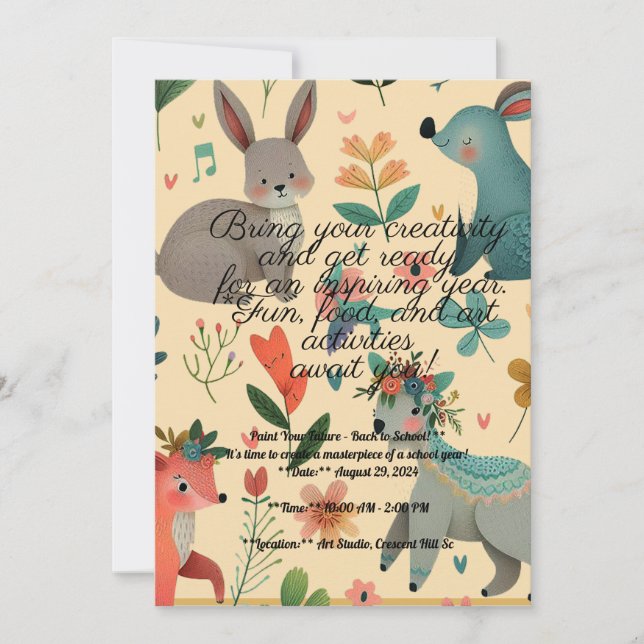 Convite de volta à escola cortou a arte do rabisco (Frente)