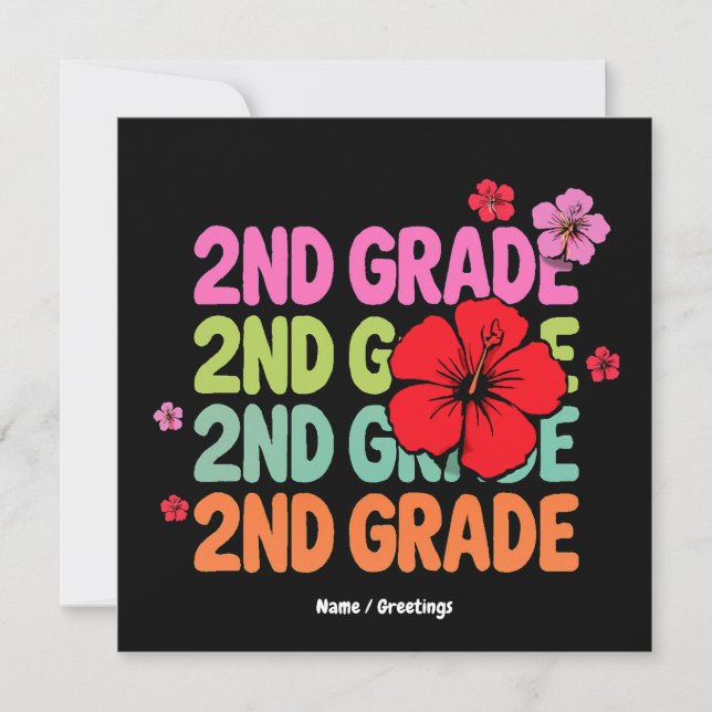 Convite De volta à escola no primeiro dia do segundo ano (Frente)