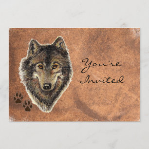 Convite De volta à Natureza, Wolf, Animal Birthday Convid