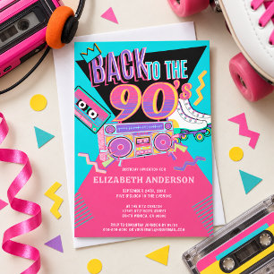 Convite De volta aos anos 90 Festa de Aniversário Retro Ne