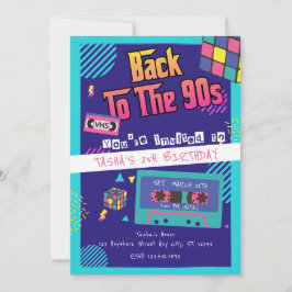 Convite De volta aos anos 90, moderno aniversário do Retro