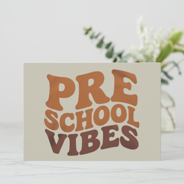 Convite De volta às aulas primeiro dia da pré-escola Groov (Em pé/Frente)