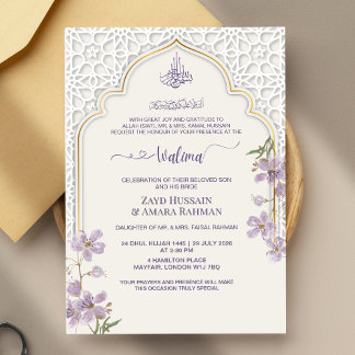 Convite de Walima com Arco Islâmico Elegante | Rox