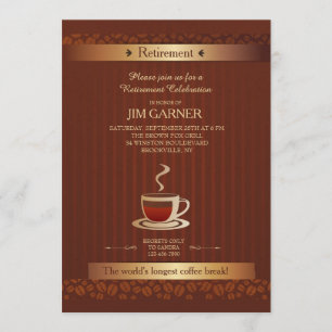 Convite de xícara de café de aposentadoria