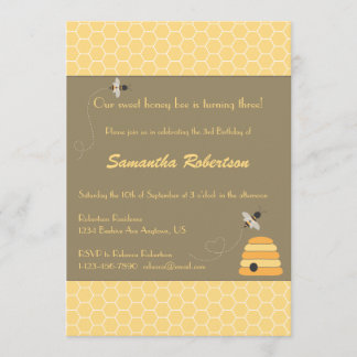 Convite de zumbido do aniversário das abelhas