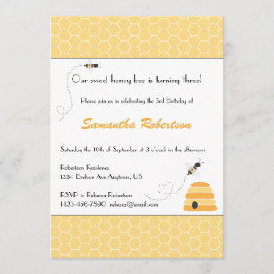 Convite de zumbido do aniversário das abelhas