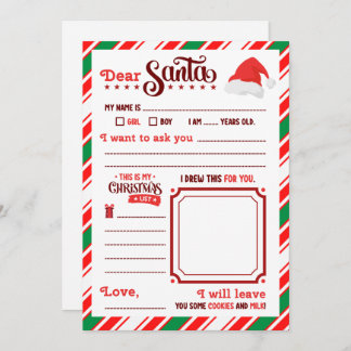 Convite “Dear Santa” Letter