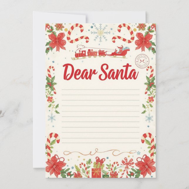 Convite Dear Santa Letter Template | Kids Christmas (Frente)