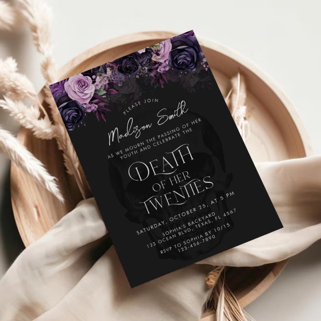 Convite Death Of Her Twenties 30th Birthday Party (Criador carregado)