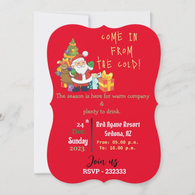 Convite Debaixo da árvore de Natal (Frente)
